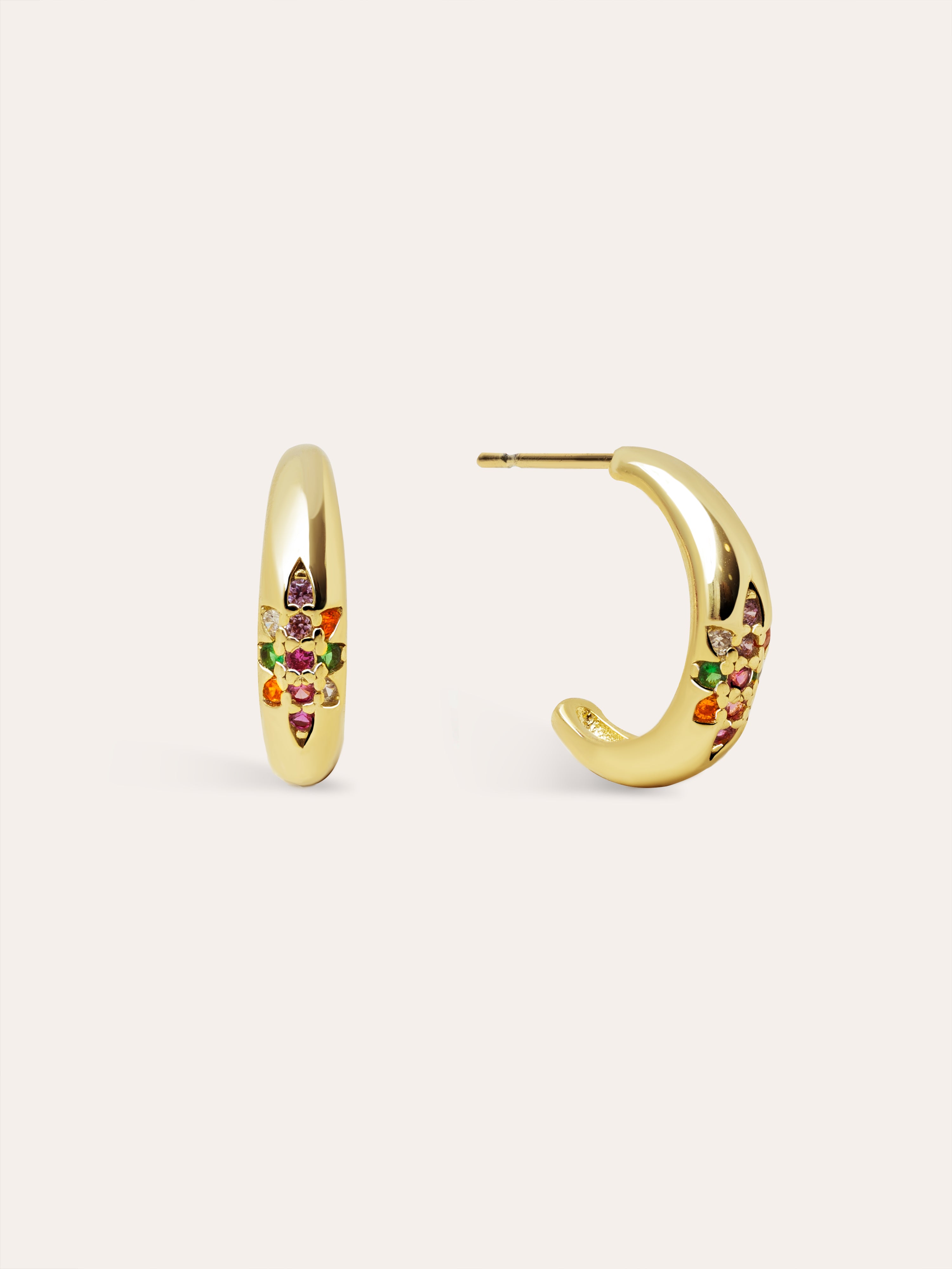 Colors Space Gold Hoop Earrings