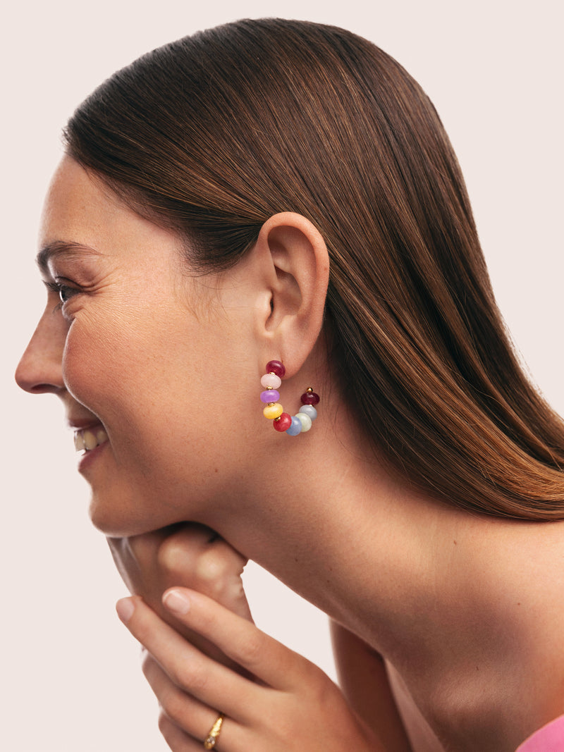 Ohrringe Color Stones Edelstahl mit 18kt Goldbeschichtung