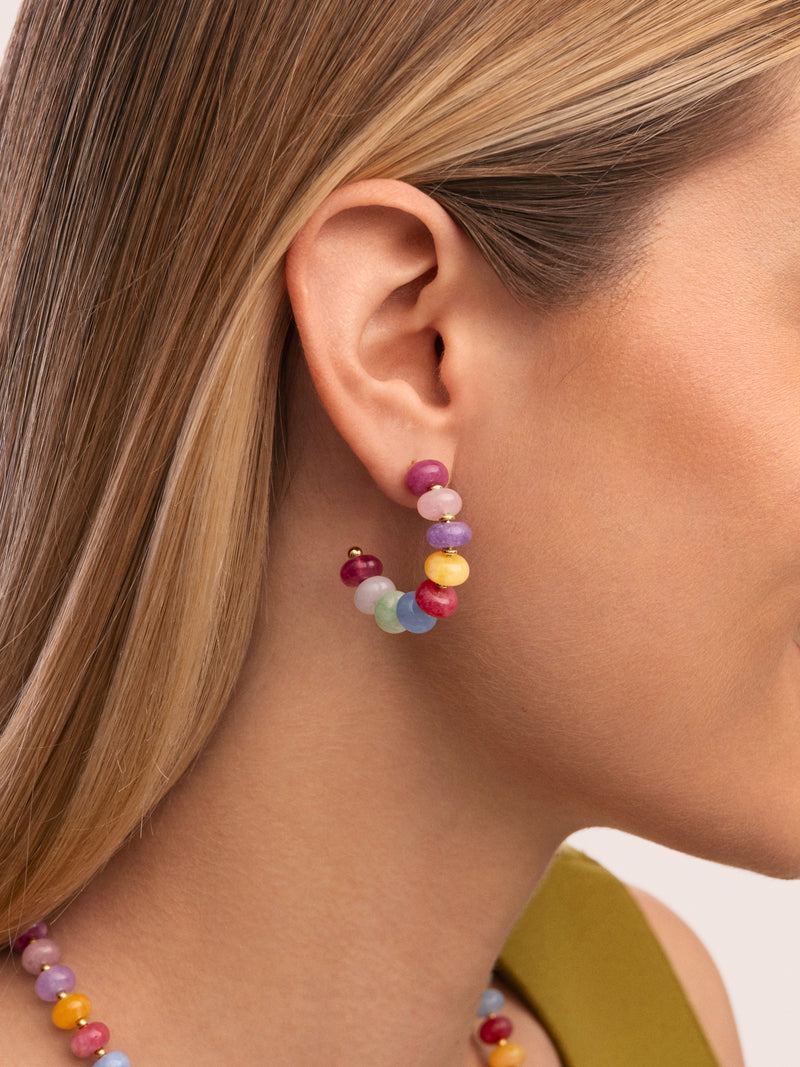 Ohrringe Color Stones Edelstahl mit 18kt Goldbeschichtung