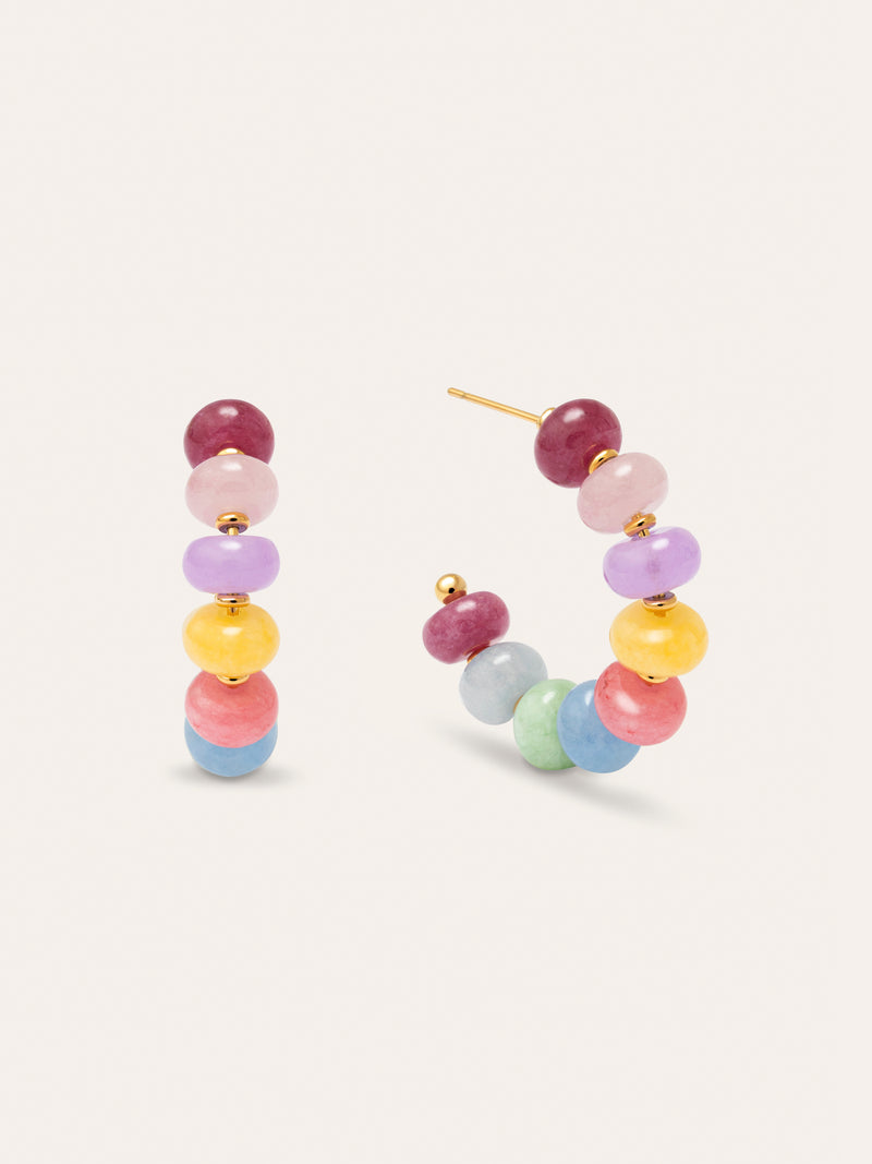 Ohrringe Color Stones Edelstahl mit 18kt Goldbeschichtung