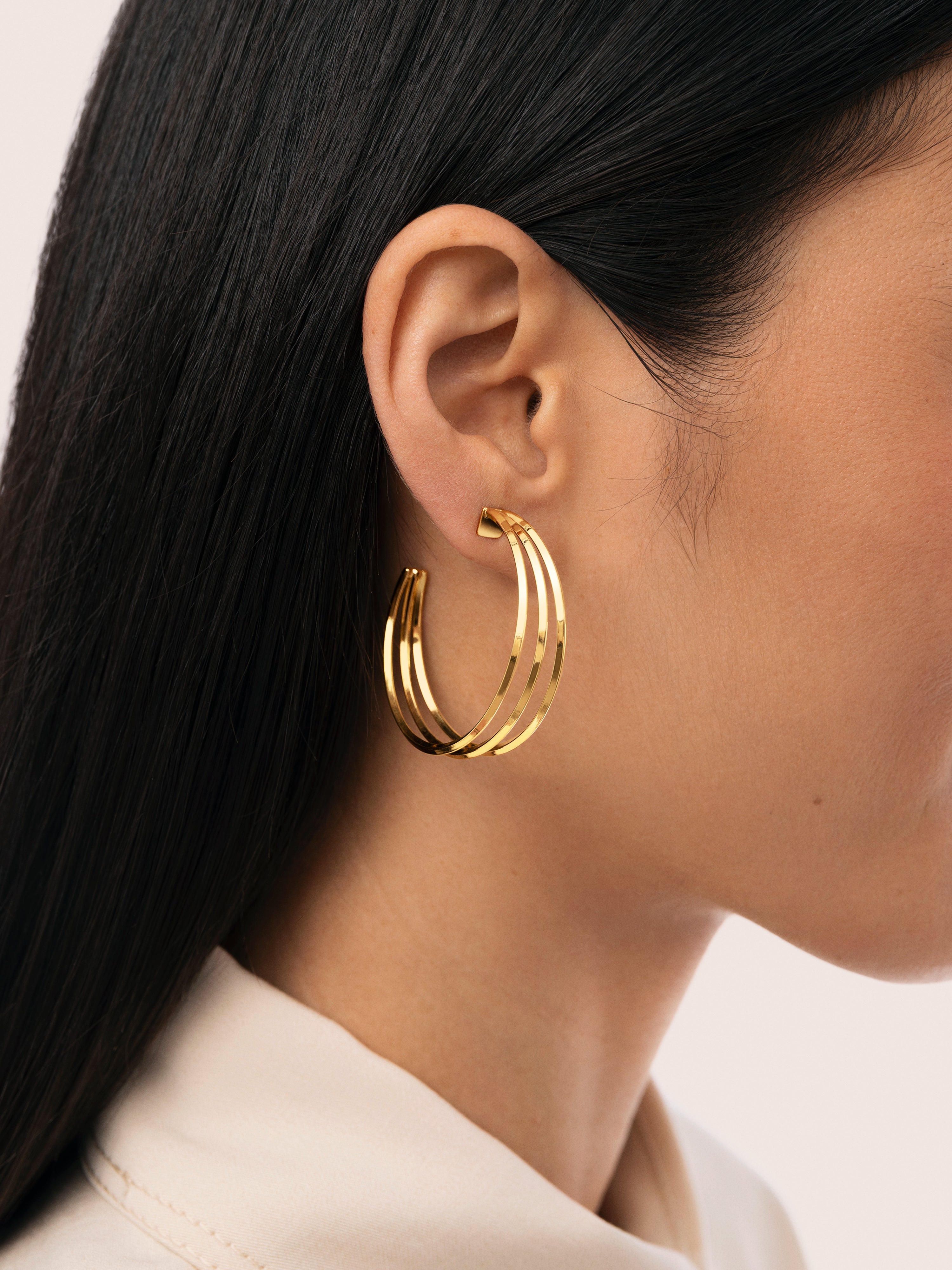 Eclipse Creolen Edelstahl vergoldet