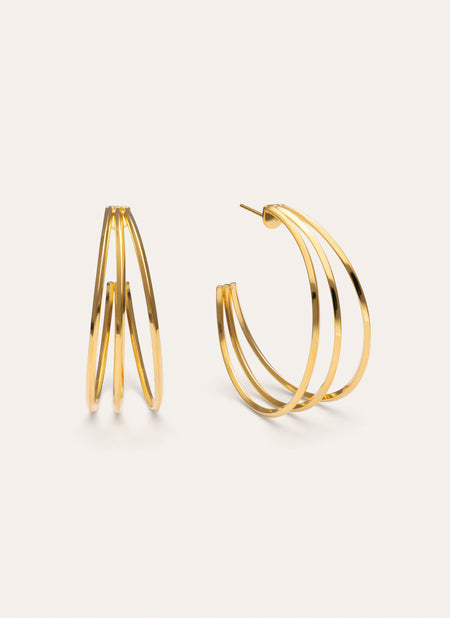 Eclipse Creolen Edelstahl vergoldet