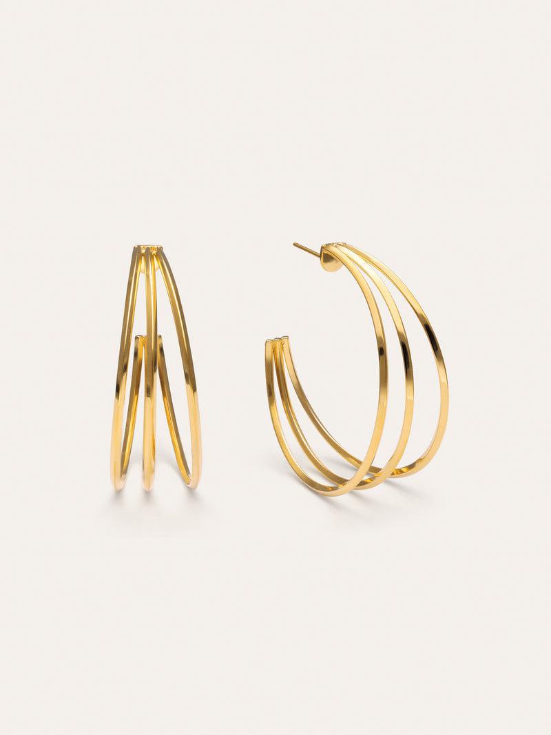 Eclipse Stainless Steel Gold Hoop Earrings