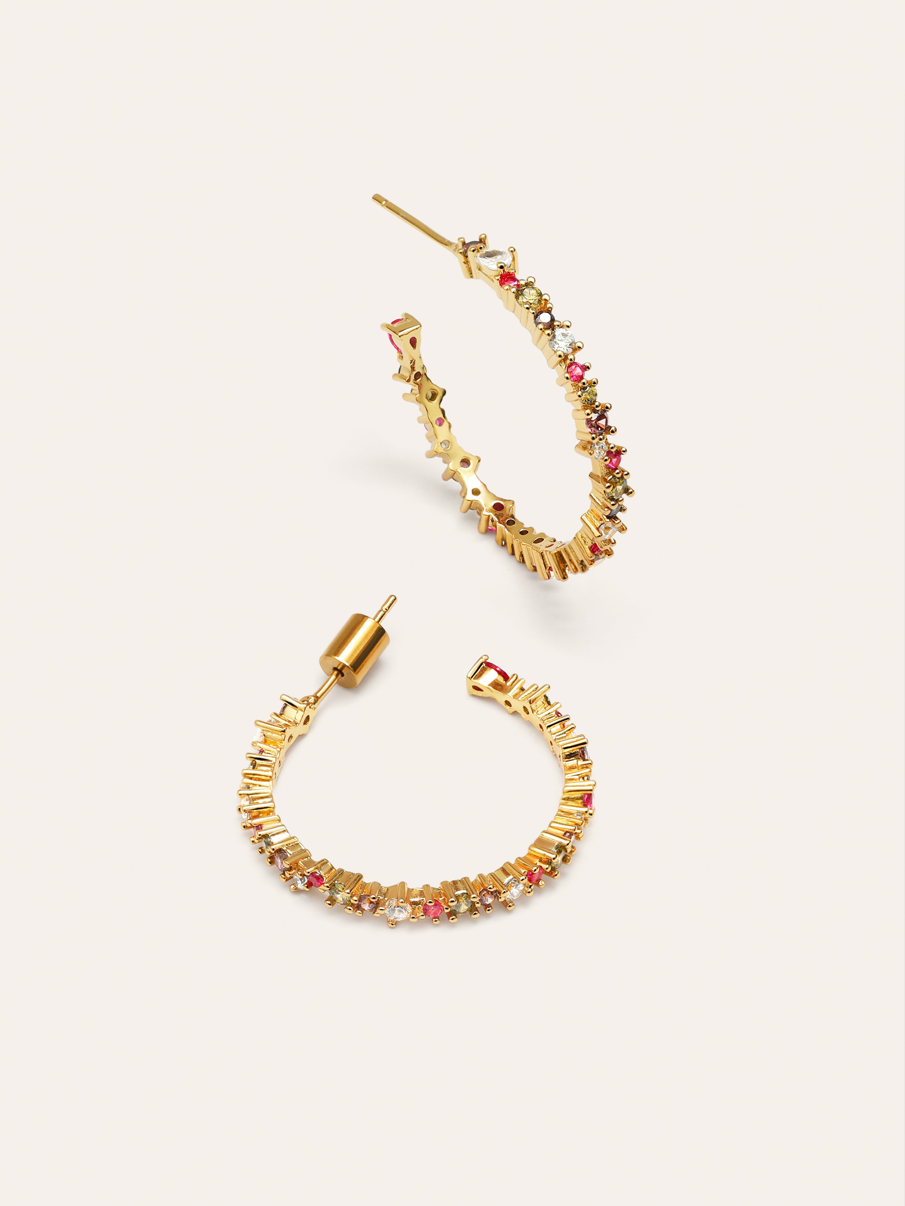 Pendientes Aro Estellar Colors L Baño Oro