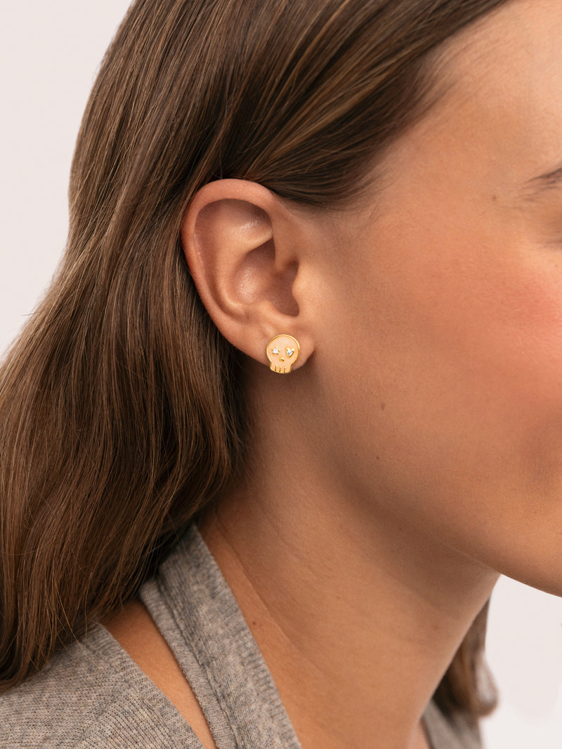 Pendientes Esqueleto Enamel Spark Baño Oro
