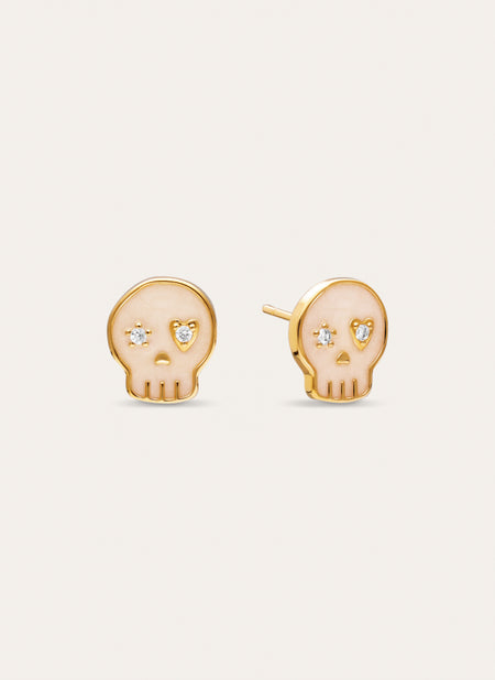 Pendientes Esqueleto Enamel Spark Baño Oro