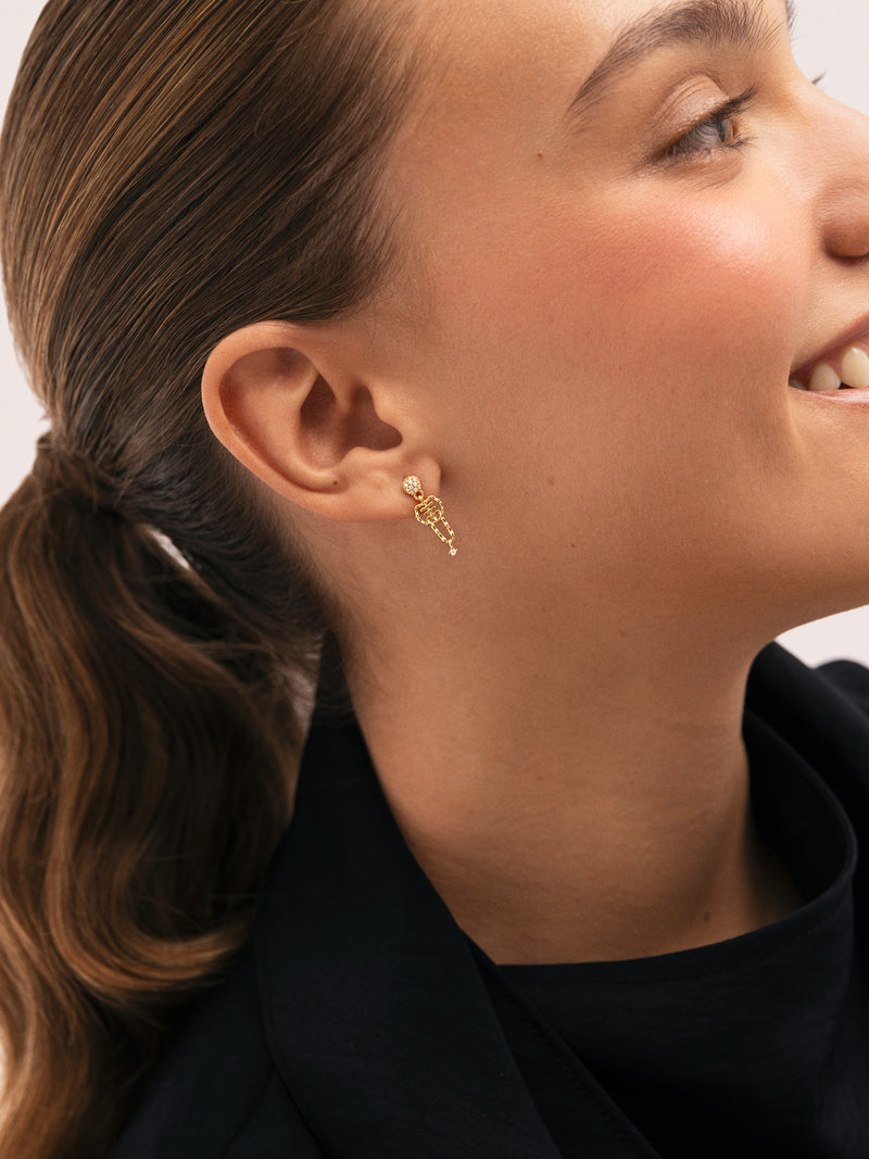 Pendientes Esqueleto Spark Baño Oro