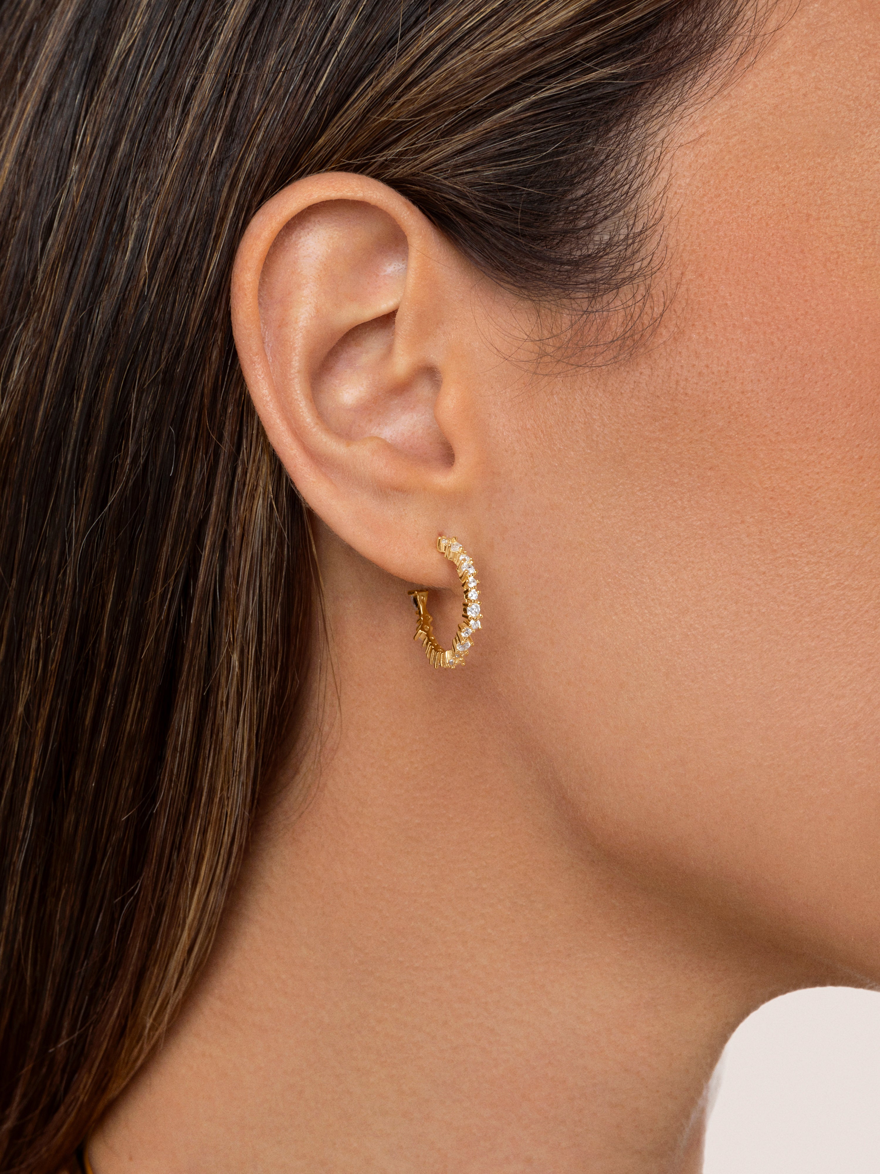 Hoop Earrings Estellar White Gold Plated