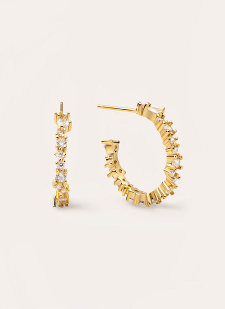 Hoop Earrings Estellar White Gold Plated
