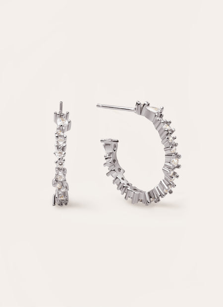 Hoop Earrings Estellar White