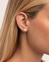 Pendientes Falling Pearl Acero Baño Oro