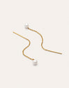 Pendientes Falling Pearl Acero Baño Oro