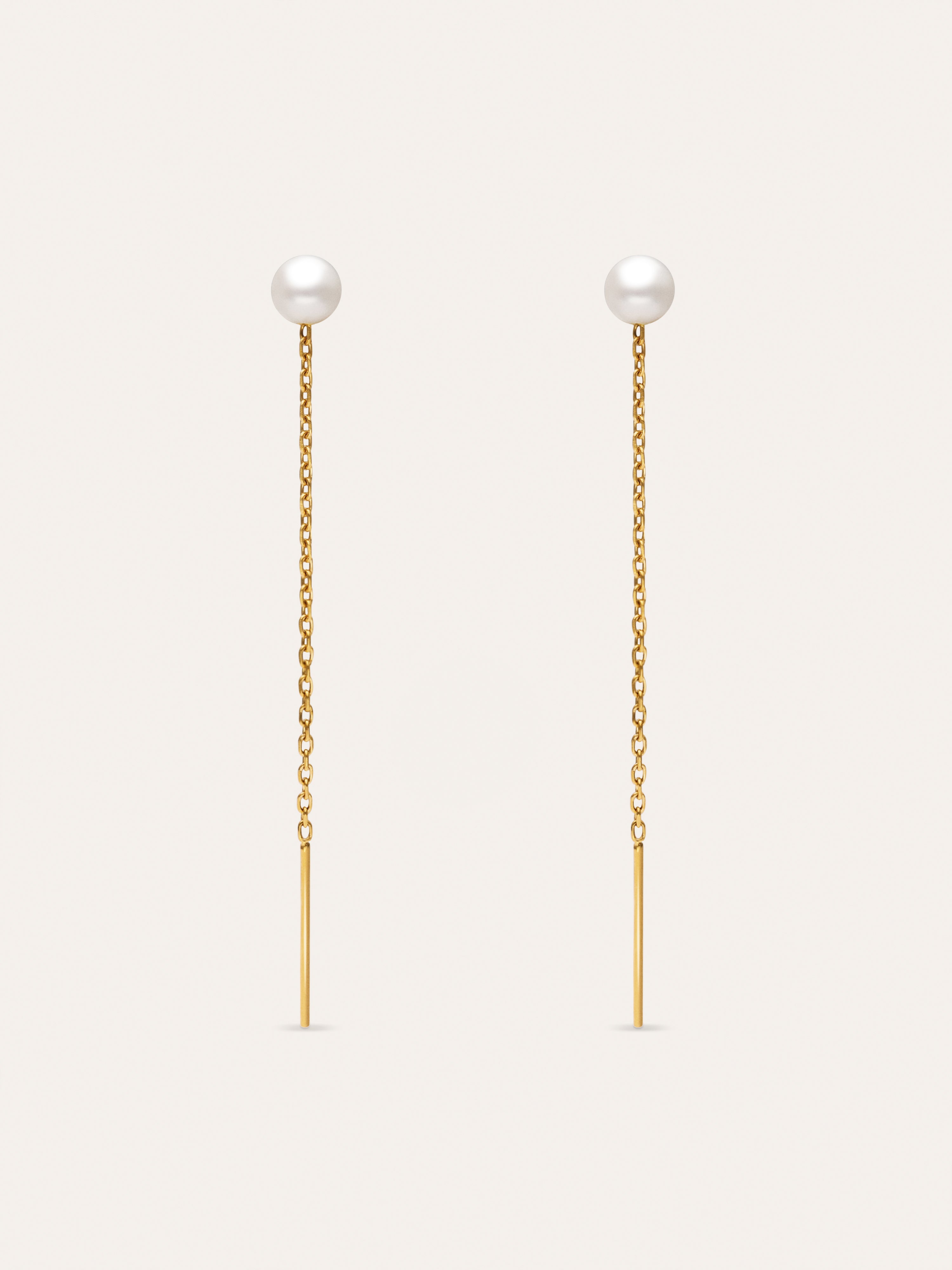Pendientes Falling Pearl Acero Baño Oro