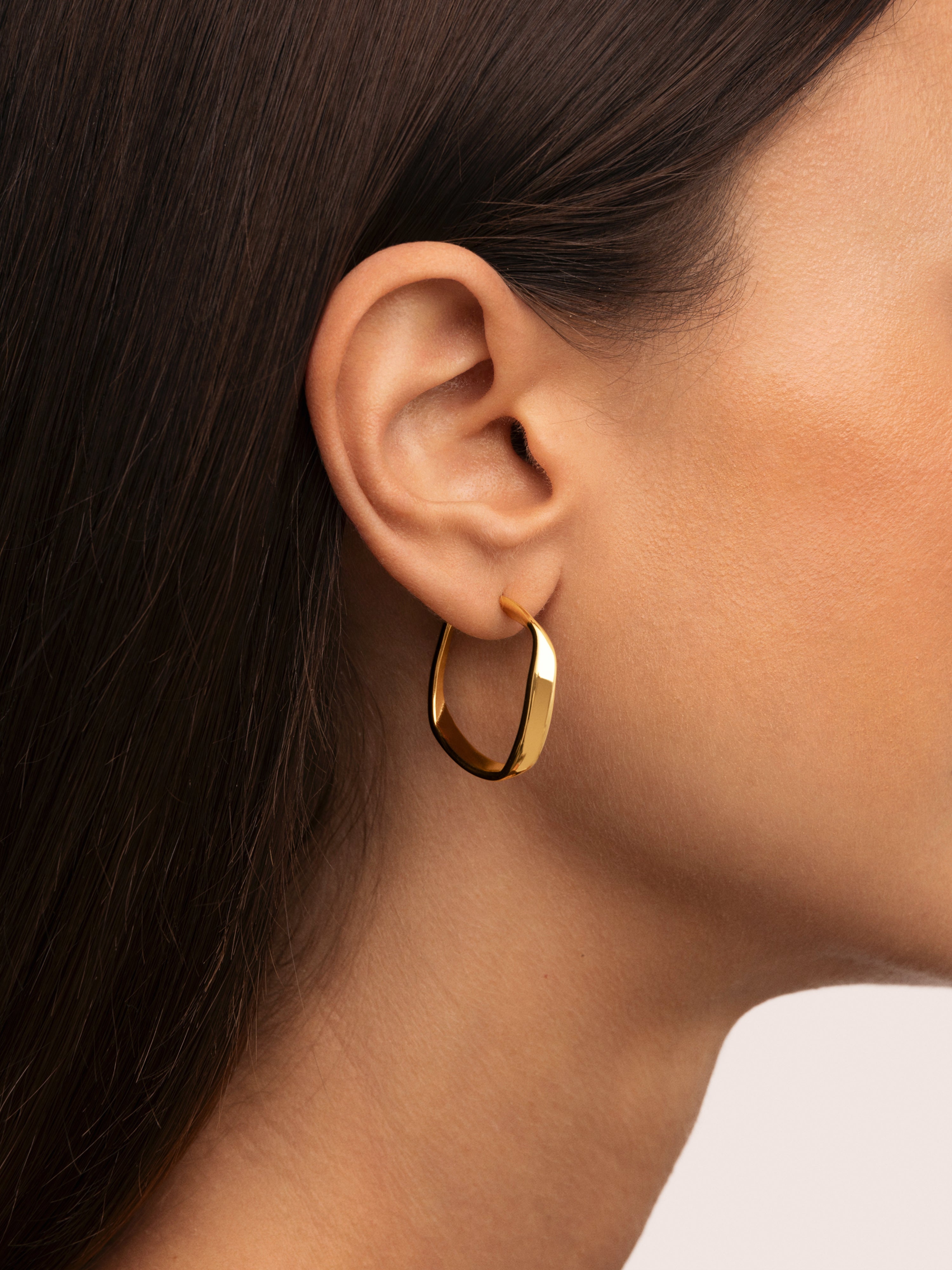 Forma Stainless Steel Hoop Gold Earrings