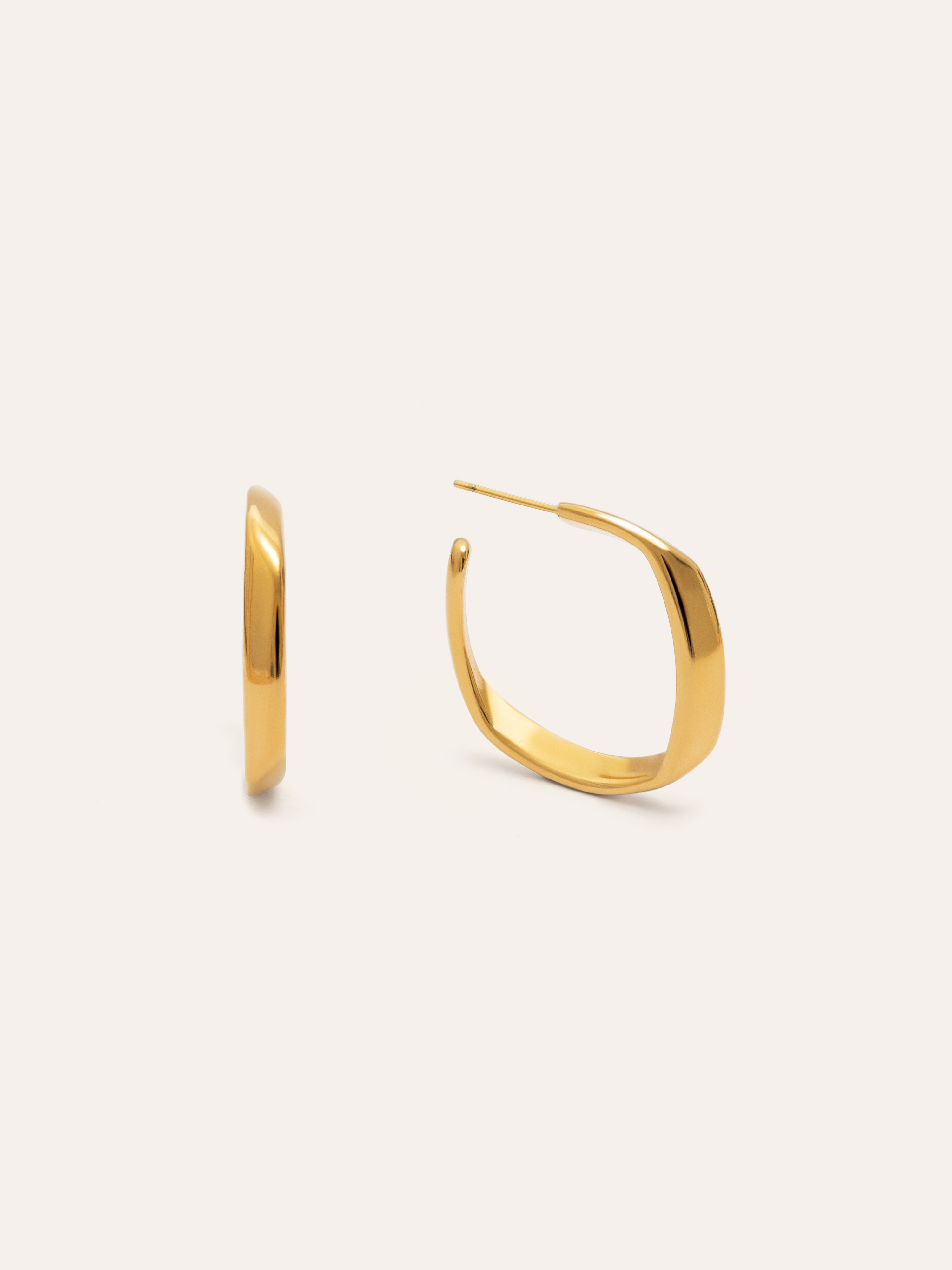Forma Stainless Steel Hoop Gold Earrings