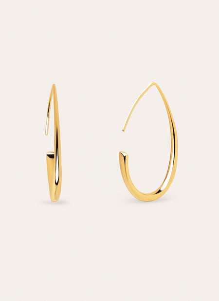 Pendientes Gota Arch Acero Baño Oro