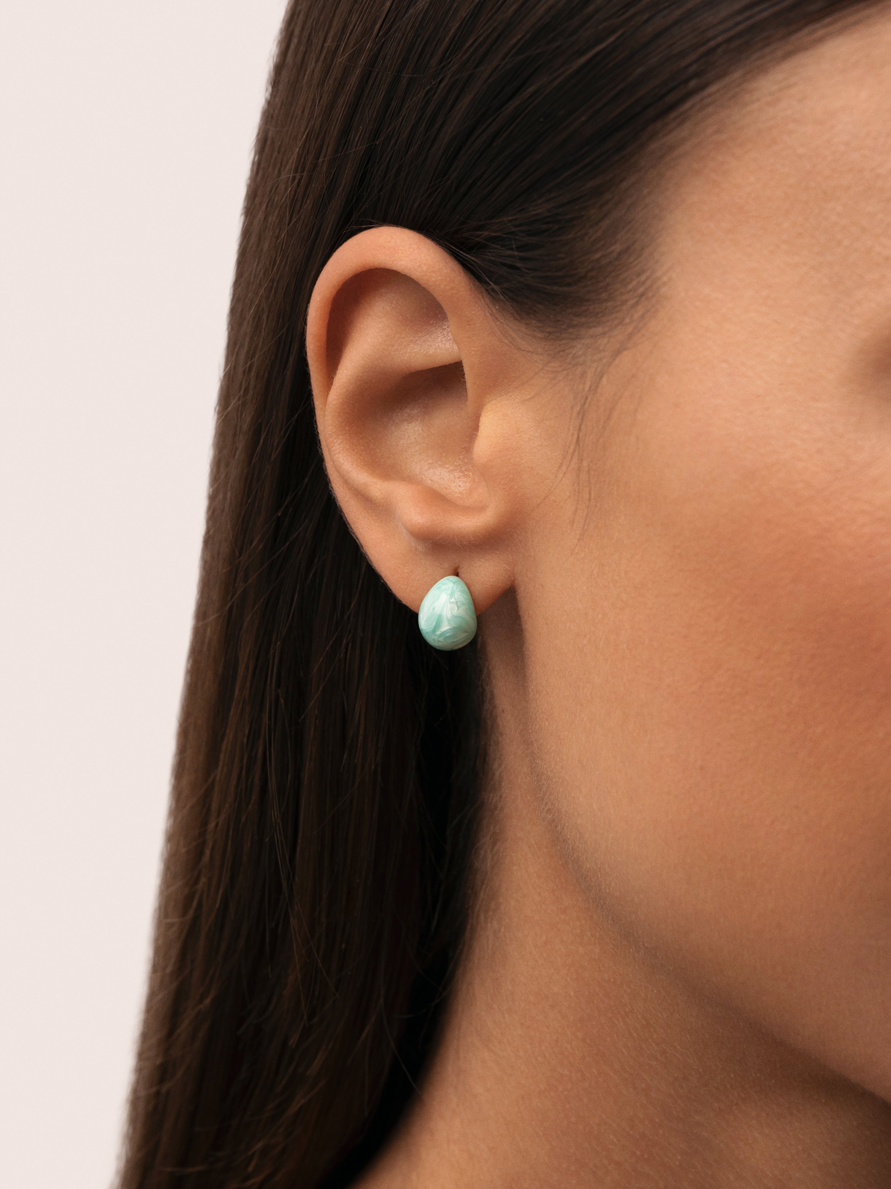 Pendientes Gota Enamel Alea Acero Baño Oro