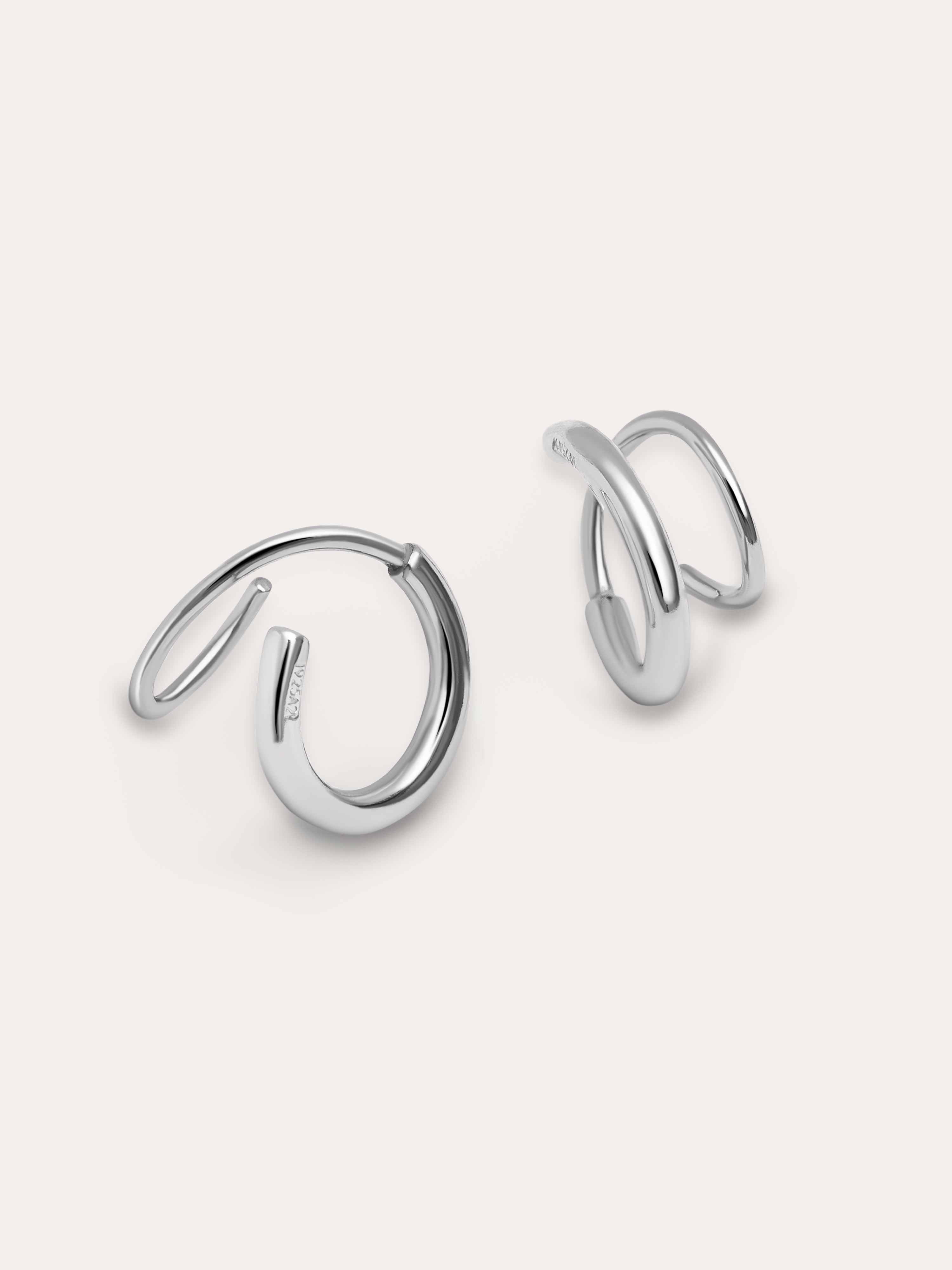 Spiral Drop Silver Earrings