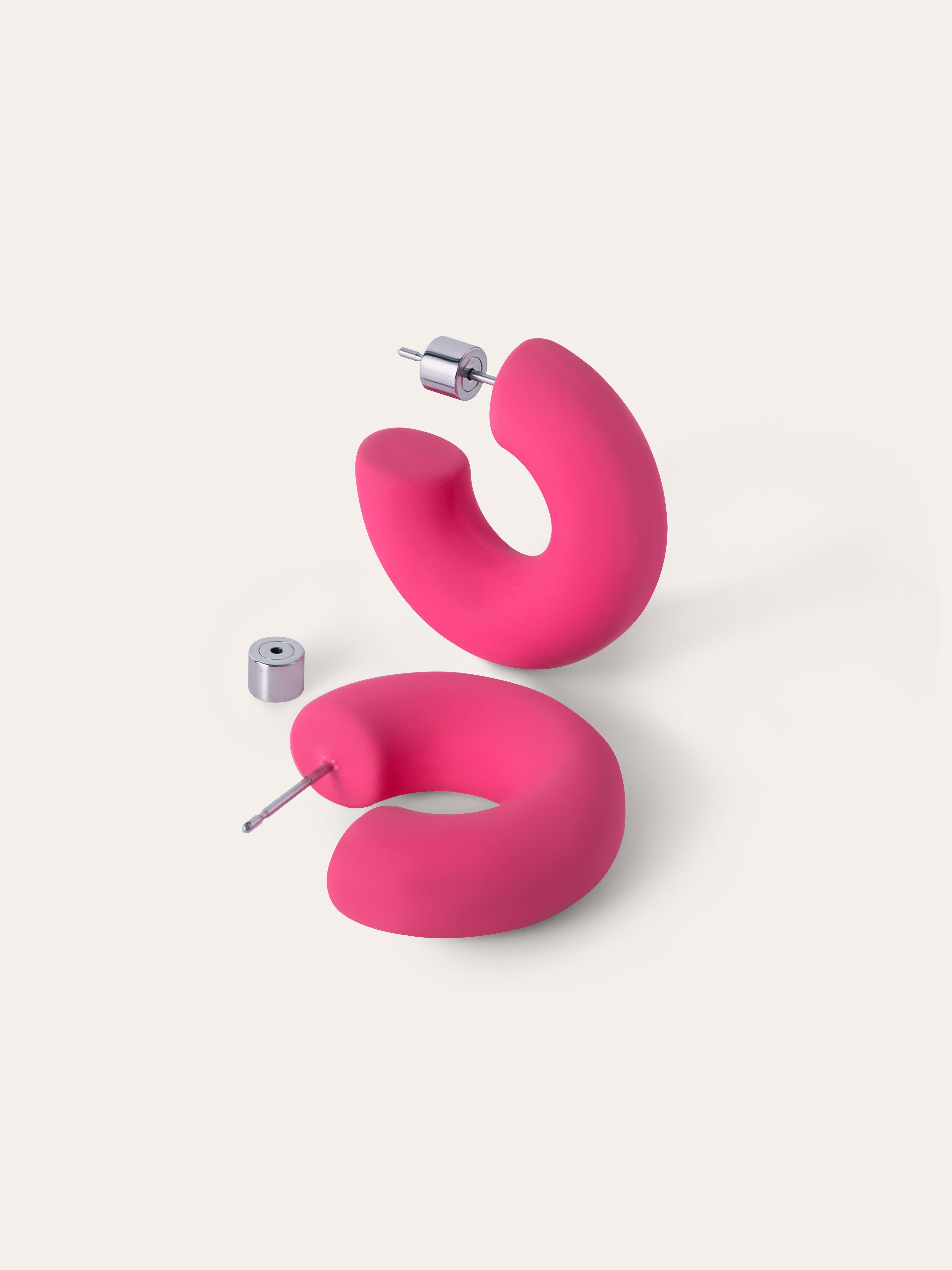  Gummy Pink Stainless Steel Earrings 