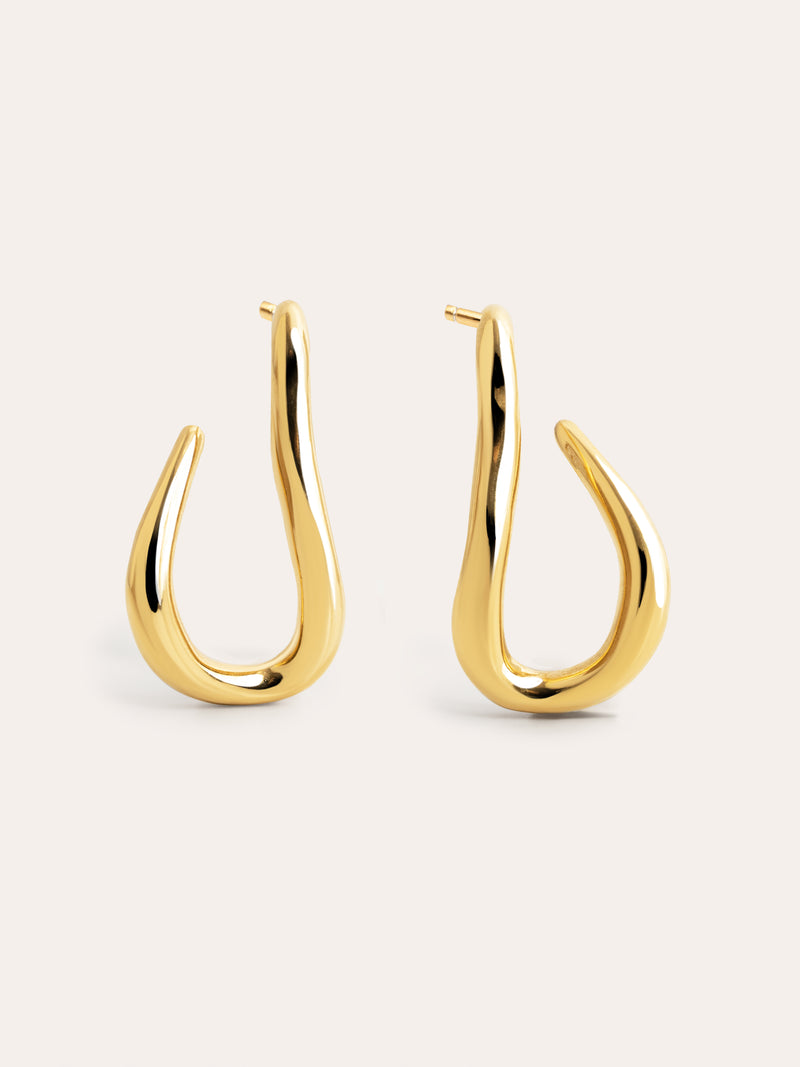 Organic Hook Creolen Edelstahl, vergoldet