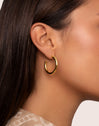 Tube Stainless Steel Gold Hoop Earring 