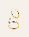 Tube Stainless Steel Gold Hoop Earring 