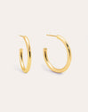 Tube Stainless Steel Gold Hoop Earring 