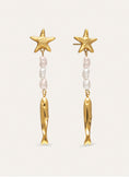 Long Costa Hoop Earrings Steel Gold Plated