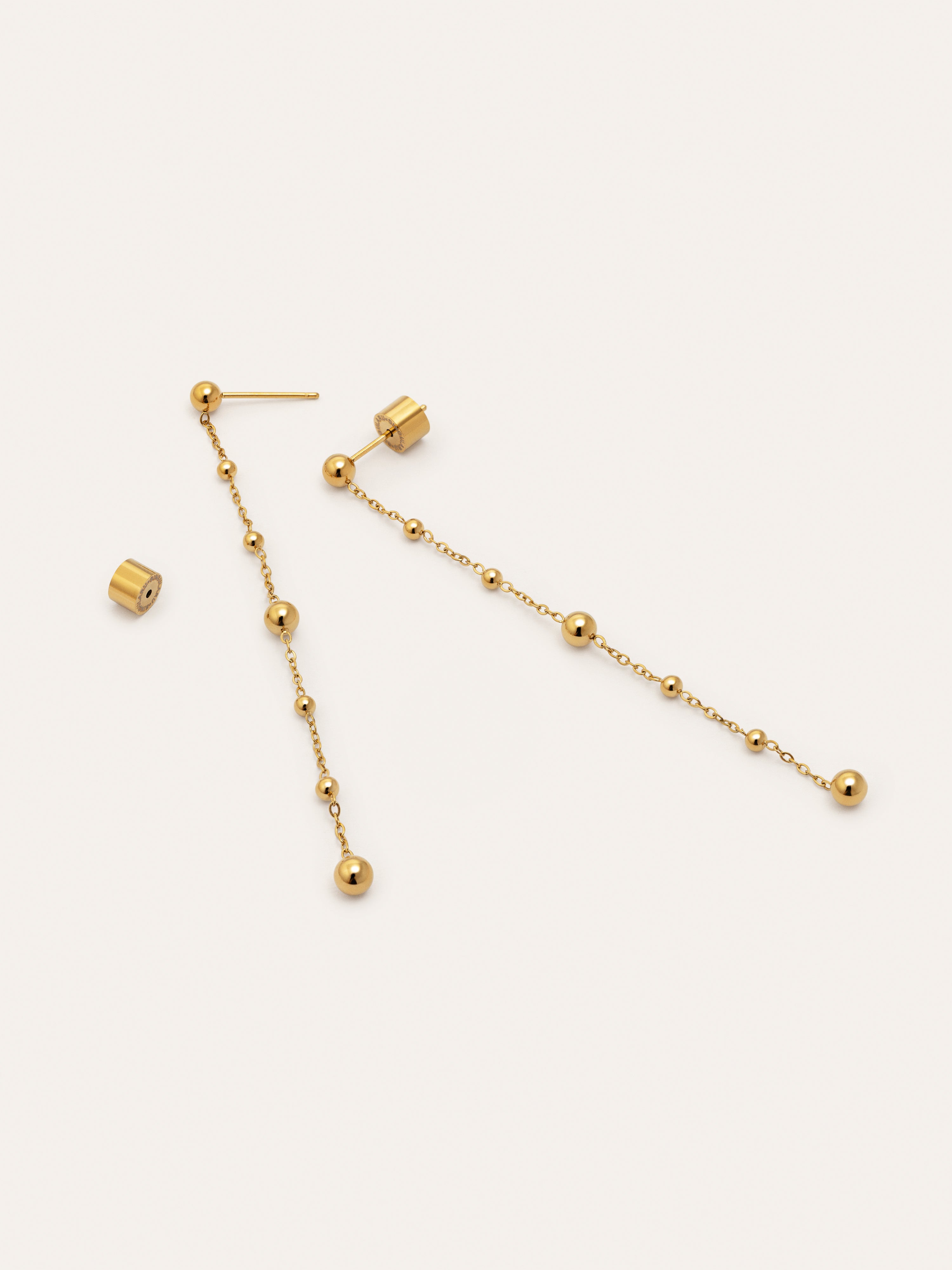 Pendientes Long Drop Bomb Acero Baño Oro