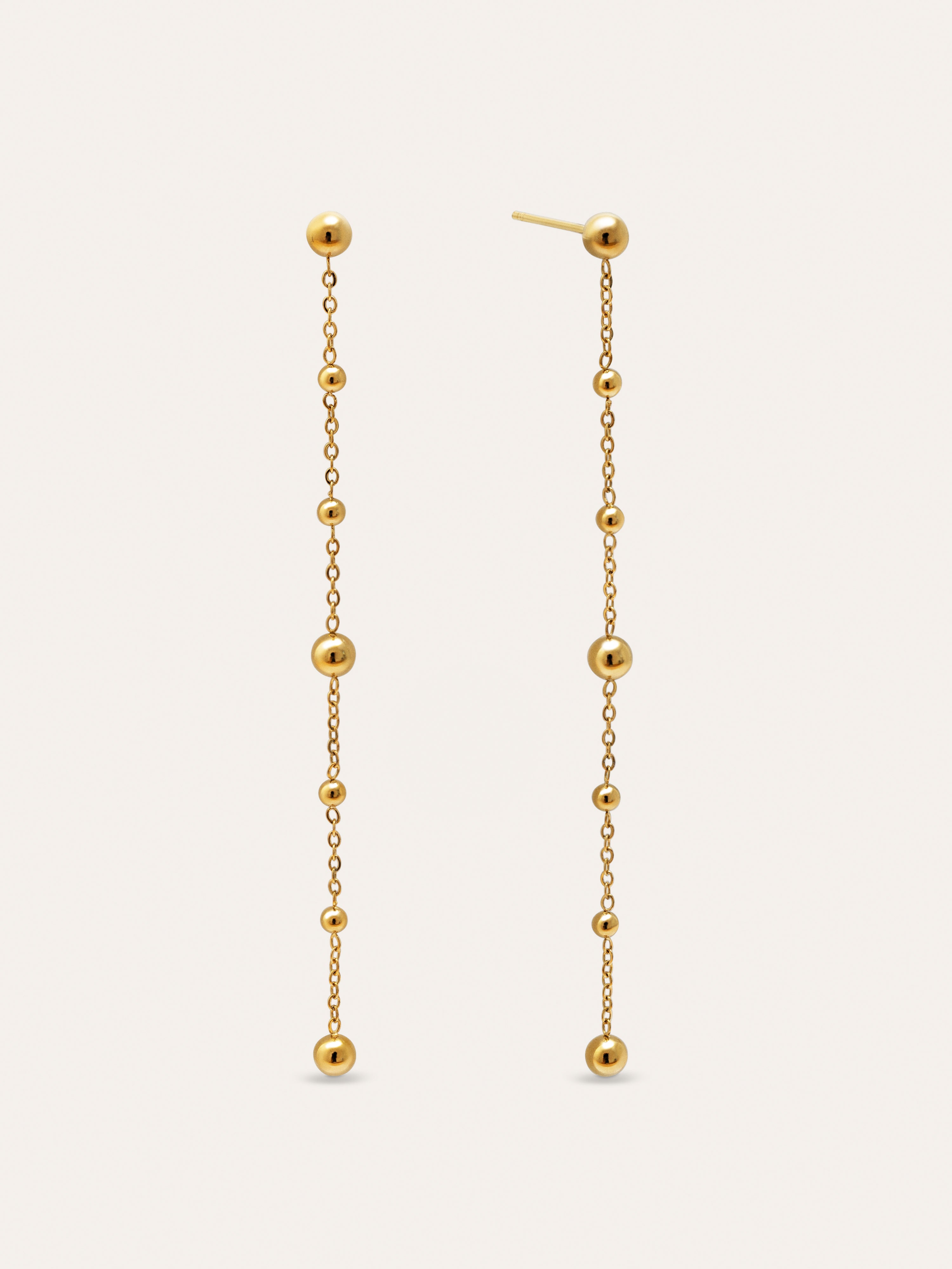 Pendientes Long Drop Bomb Acero Baño Oro