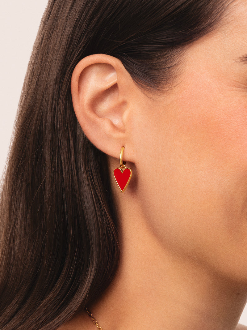 Brincos Lovely Heart Banho de Ouro