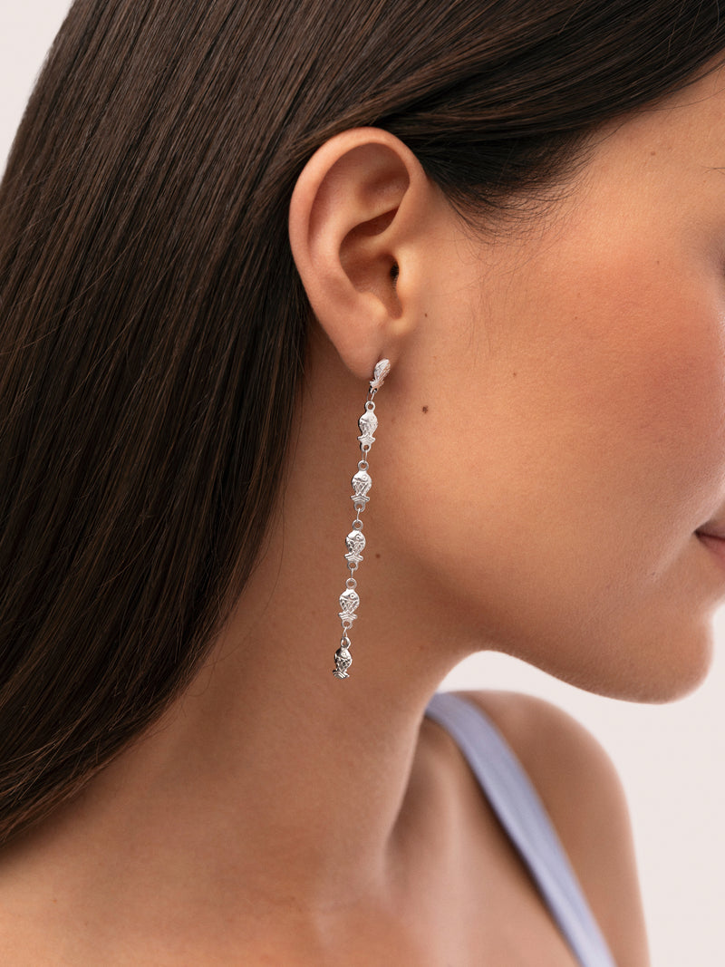 Boucles D'oreilles Long Mar Acier