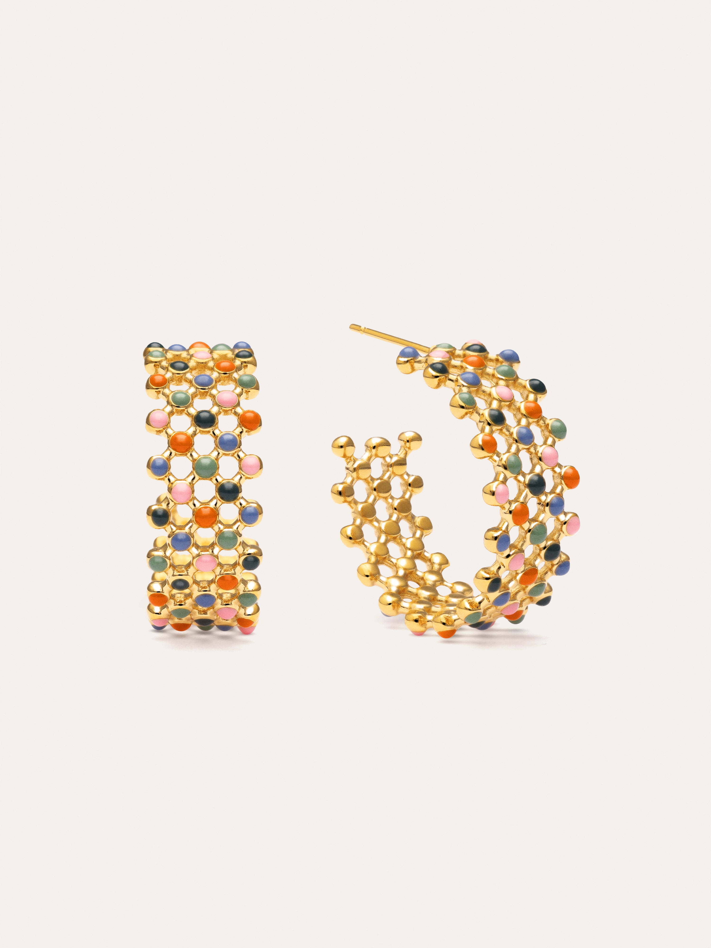 Mini Bomb Enamel Ohrringe Edelstahl, vergoldet