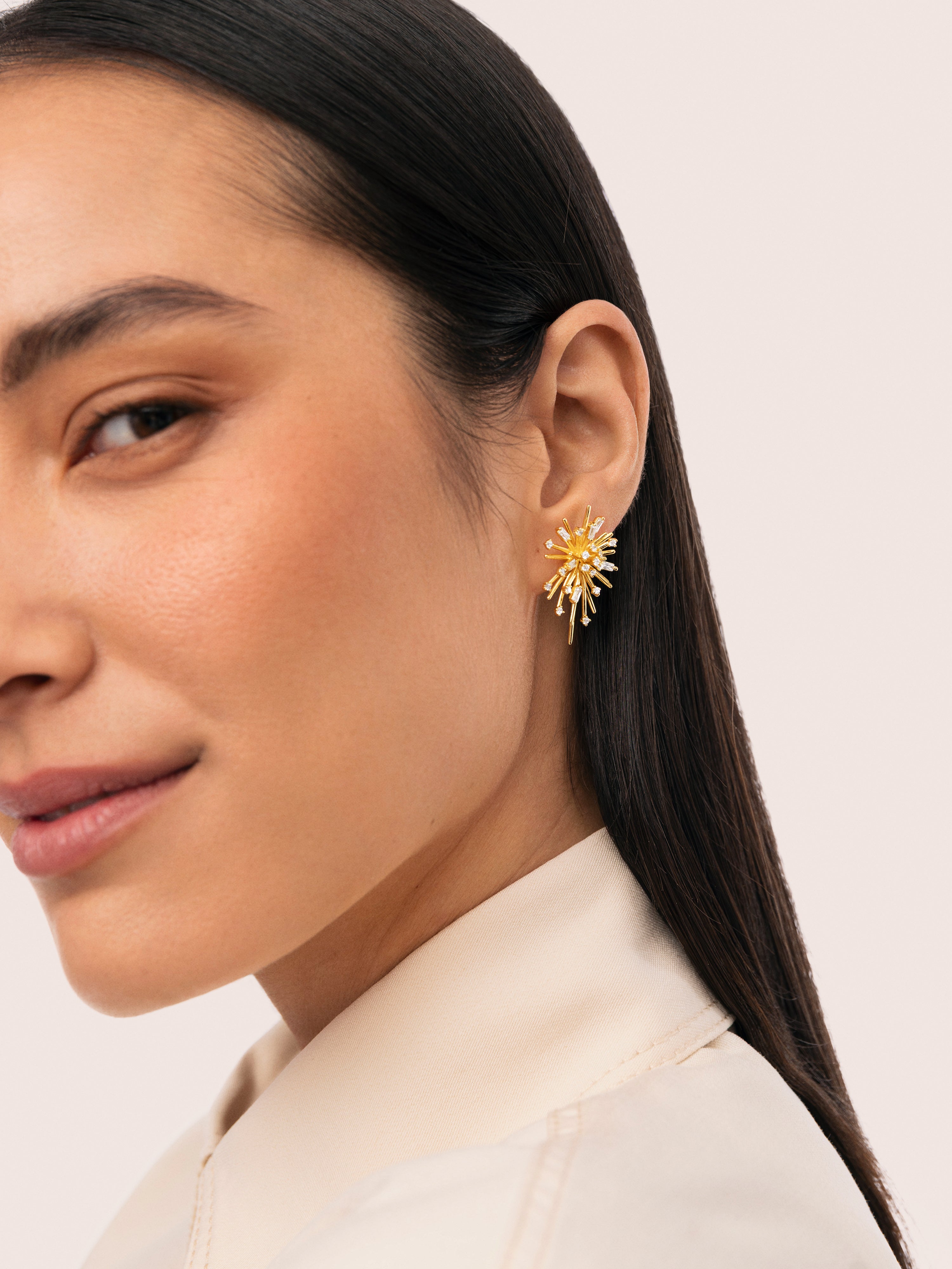 Fireworks Gold Earrings