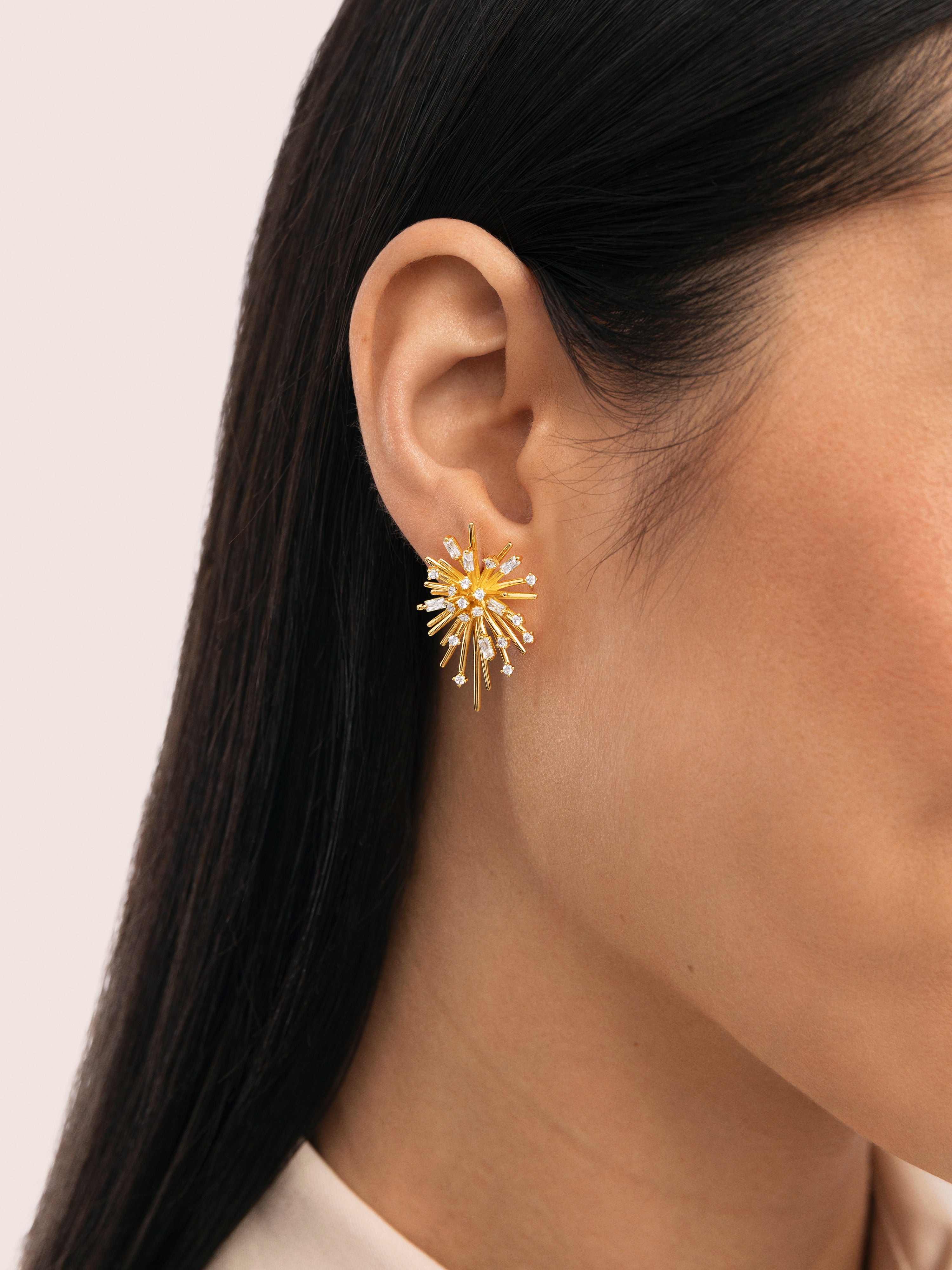 Fireworks Gold Earrings