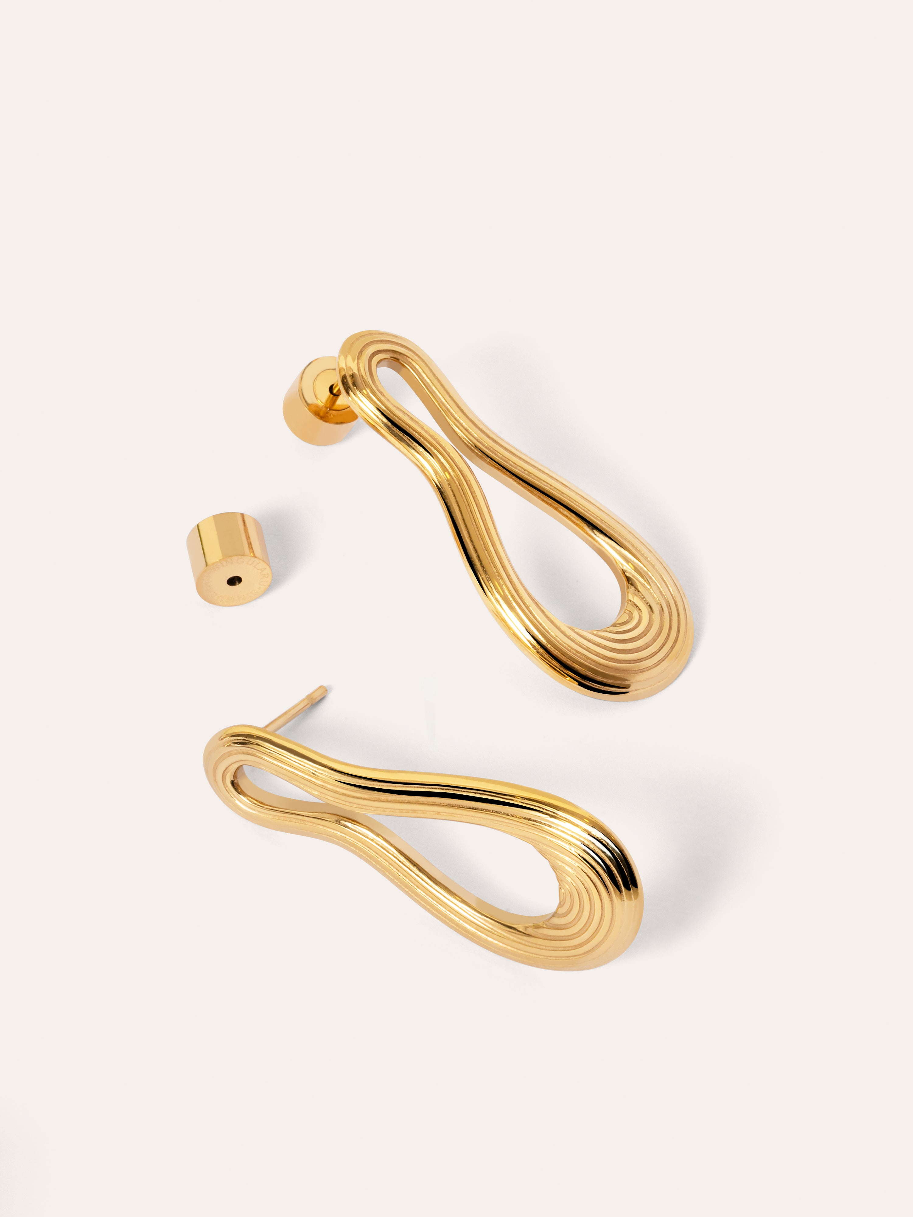 Organic Sea Stainless Steel Gold Earrings