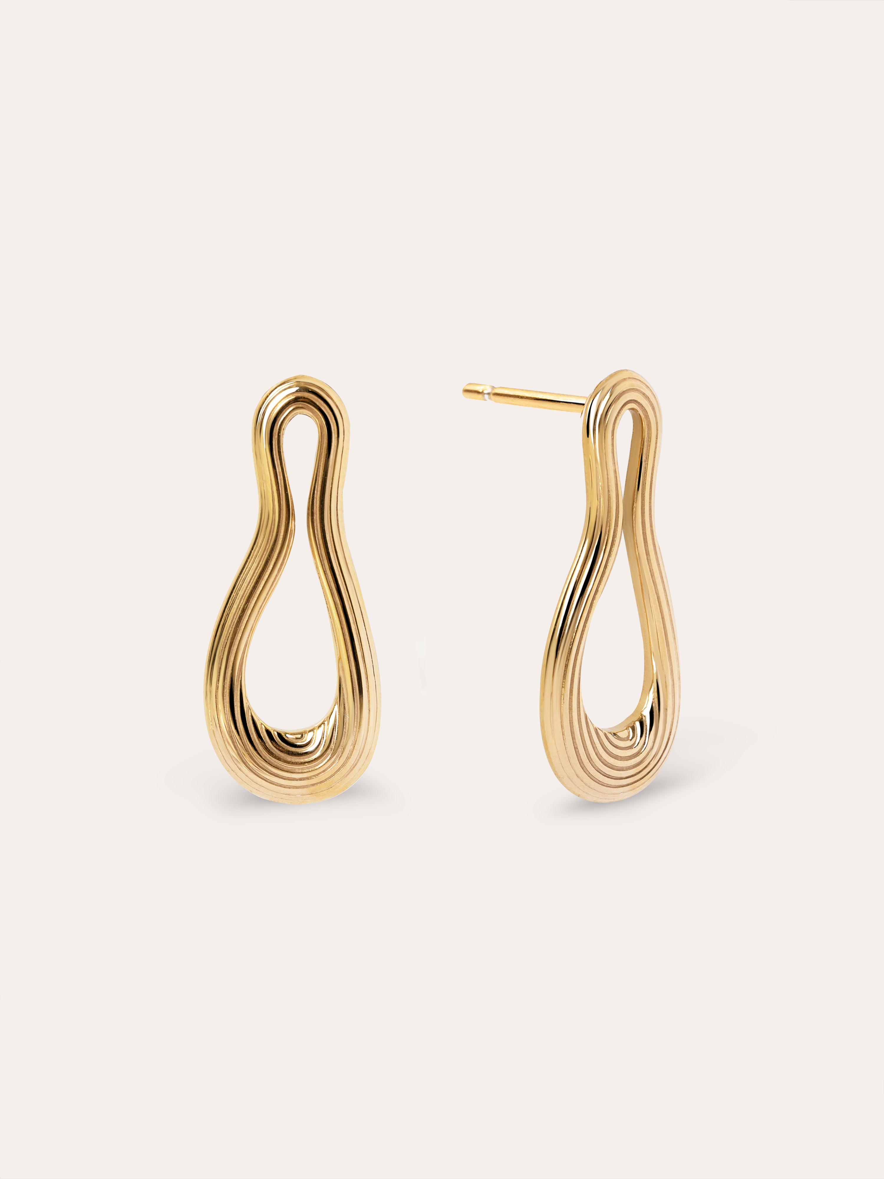 Organic Sea Stainless Steel Gold Earrings