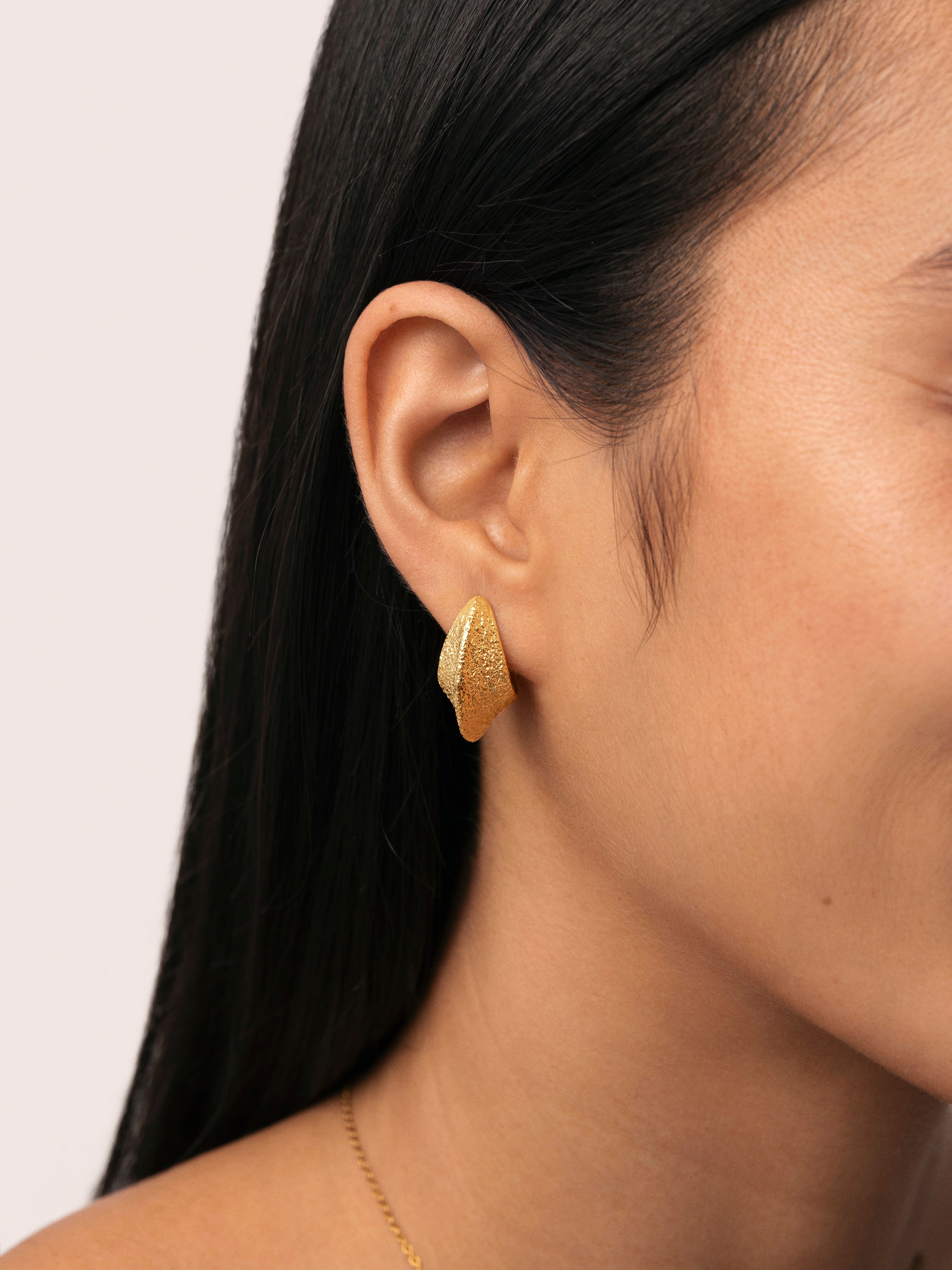 Pendientes Organic Shape Acero Baño Oro