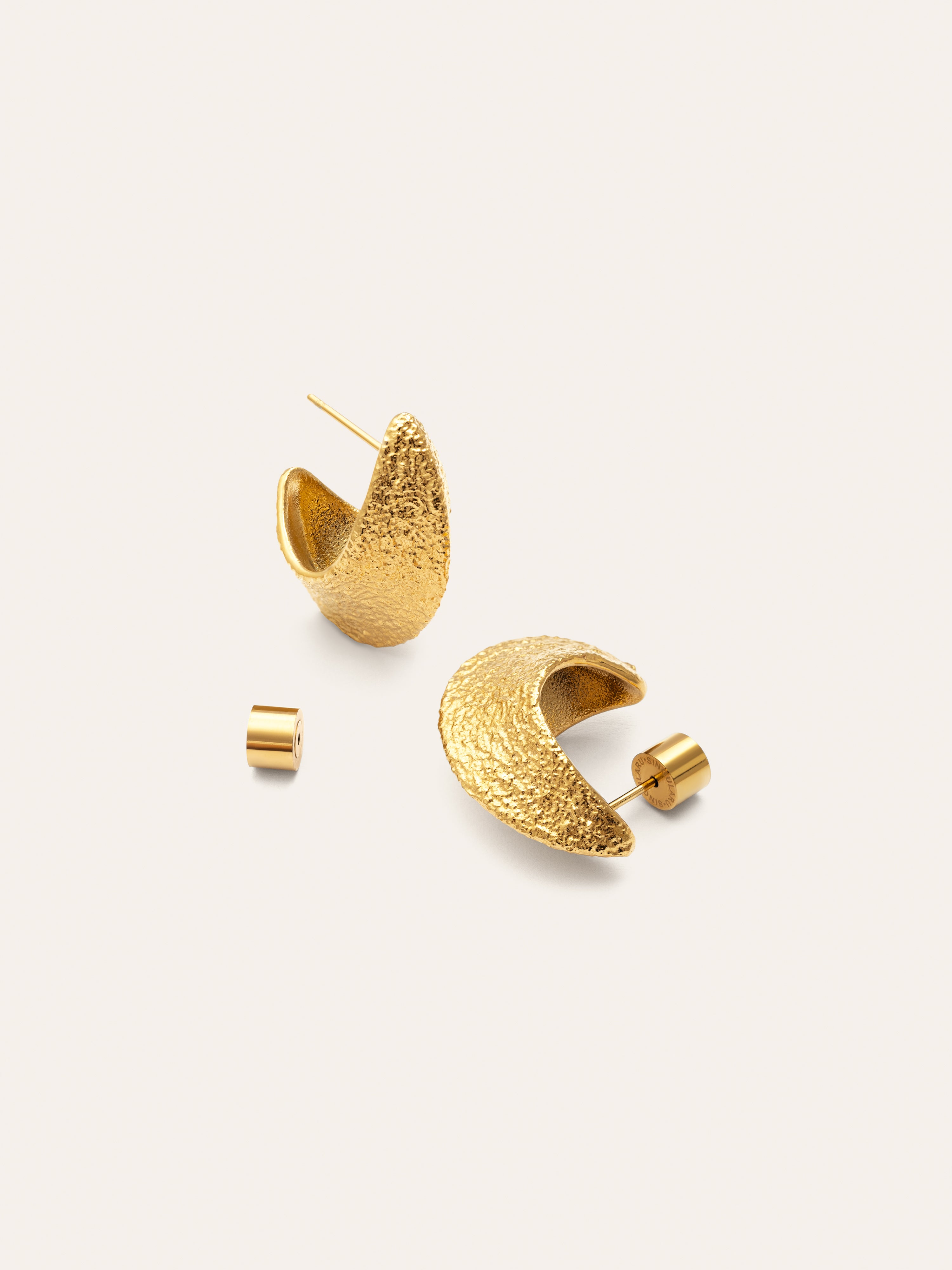 Pendientes Organic Shape Acero Baño Oro