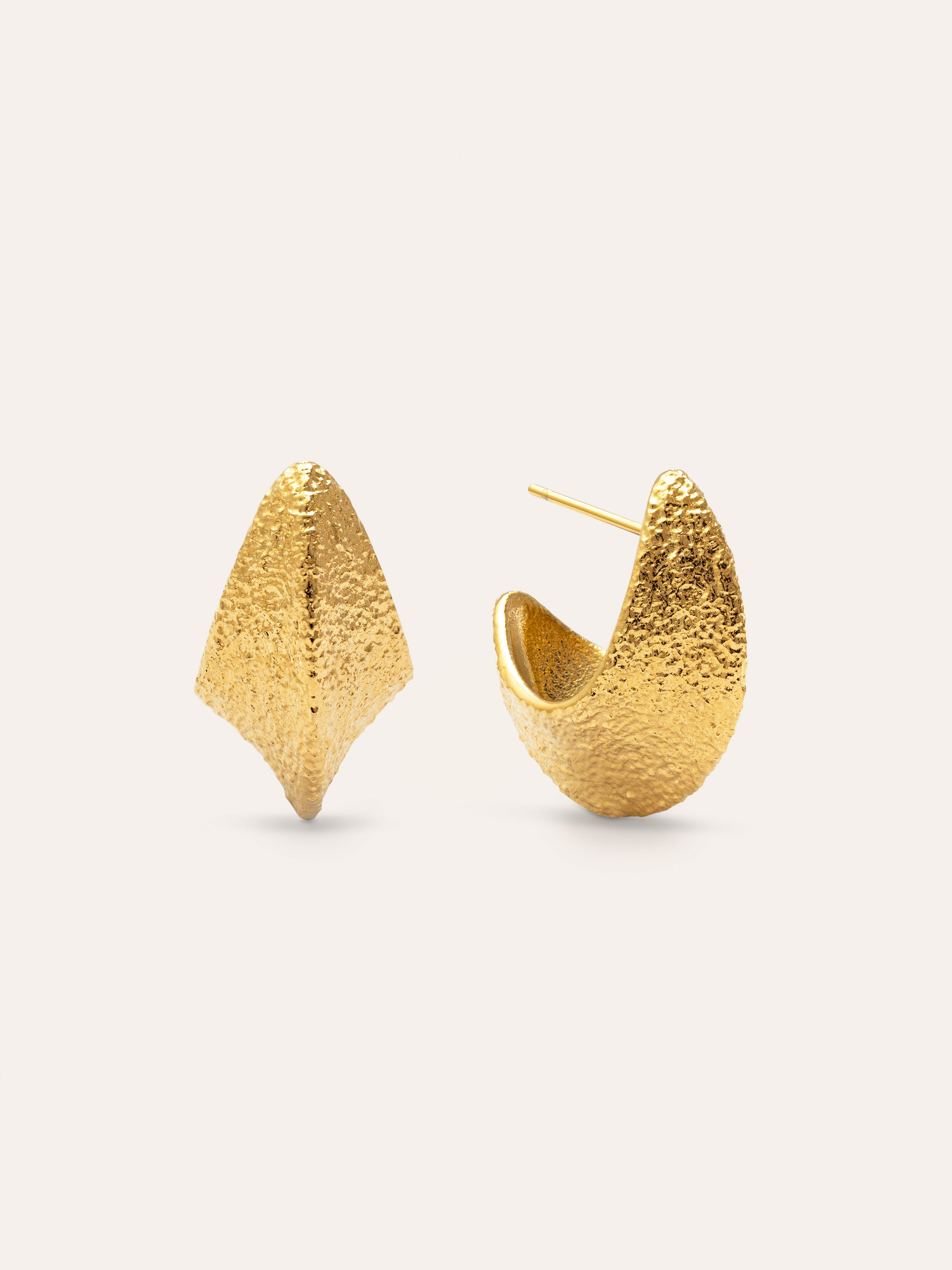 Pendientes Organic Shape Acero Baño Oro