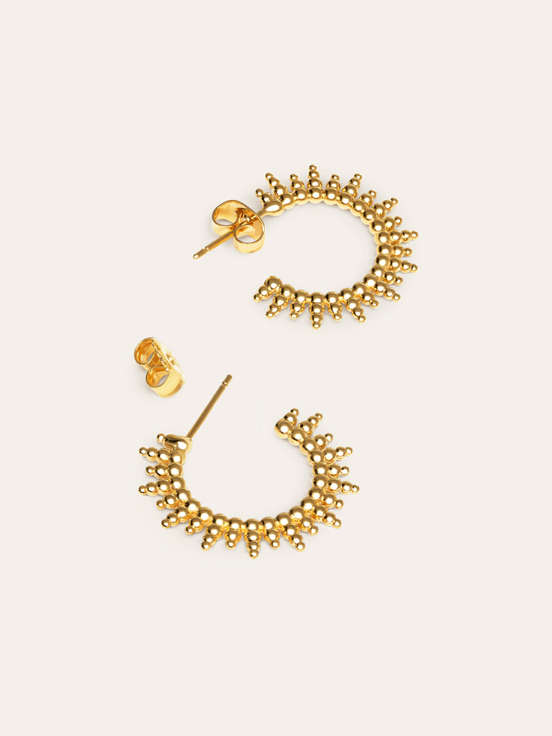 Aretes Pebbles Sun Baño Oro