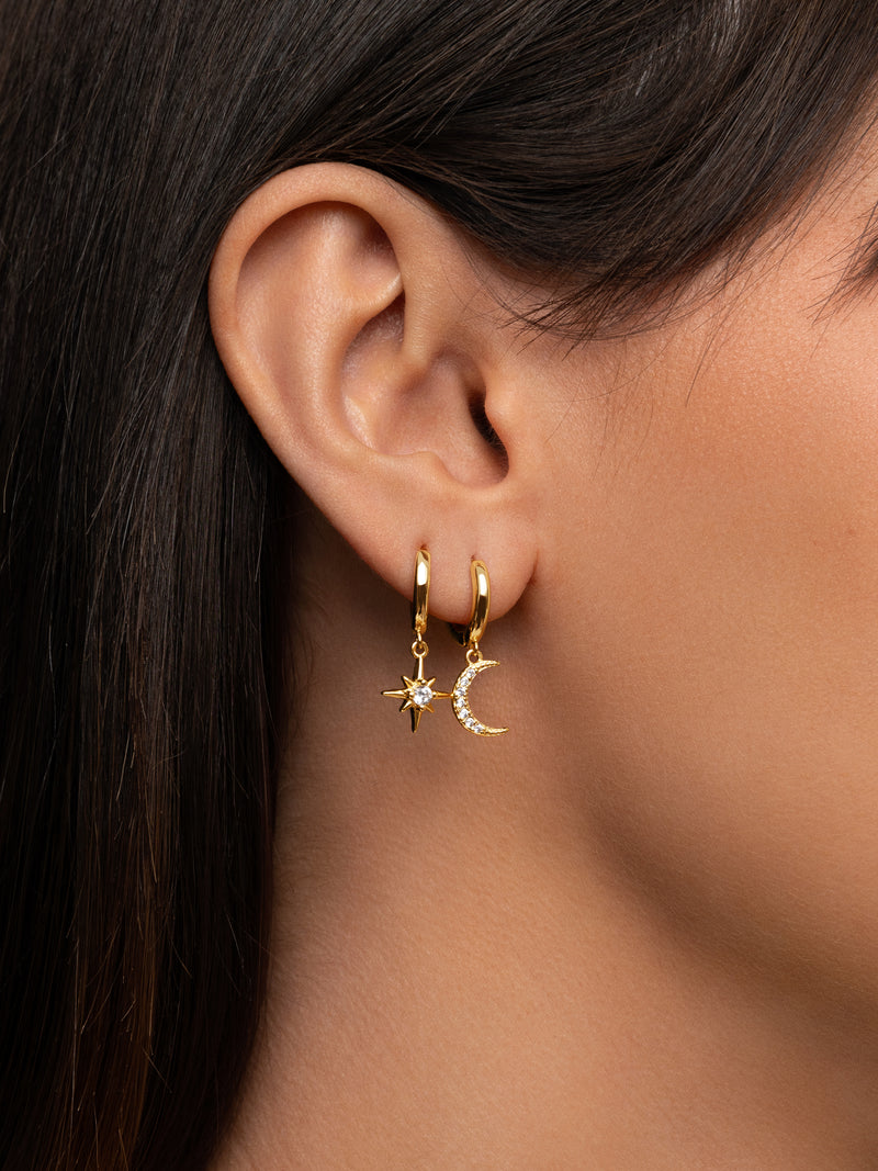 Pendientes Polar Moon Spark Baño Oro