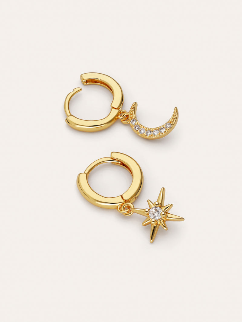 Pendientes Polar Moon Spark Baño Oro