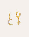 Pendientes Polar Moon Spark Baño Oro