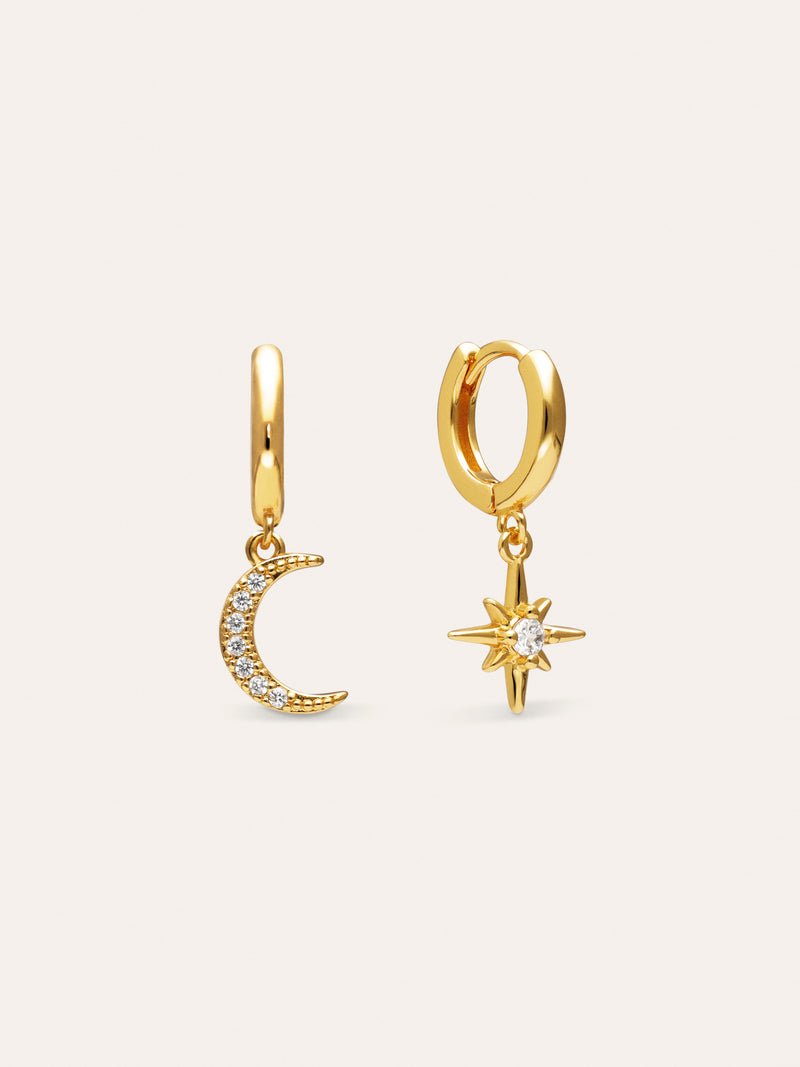 Pendientes Polar Moon Spark Baño Oro