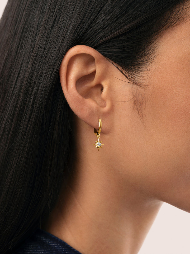 Pendientes Polar Star Baño Oro