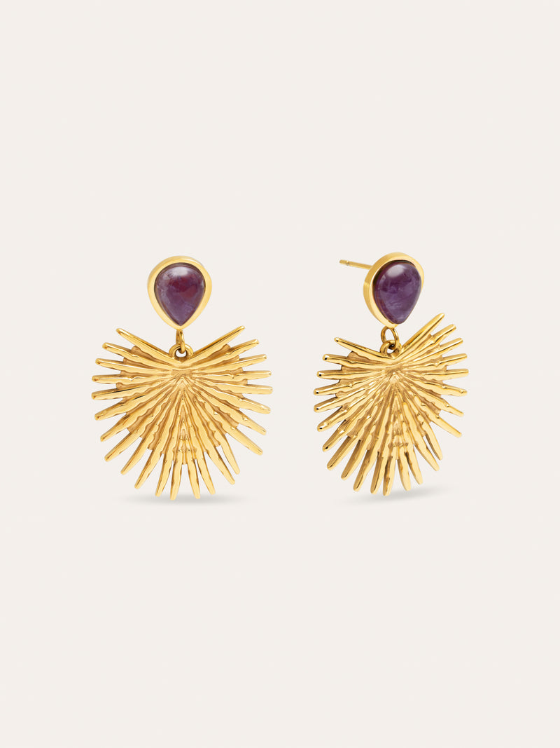 Pendientes Purple Catalina Acero Baño Oro