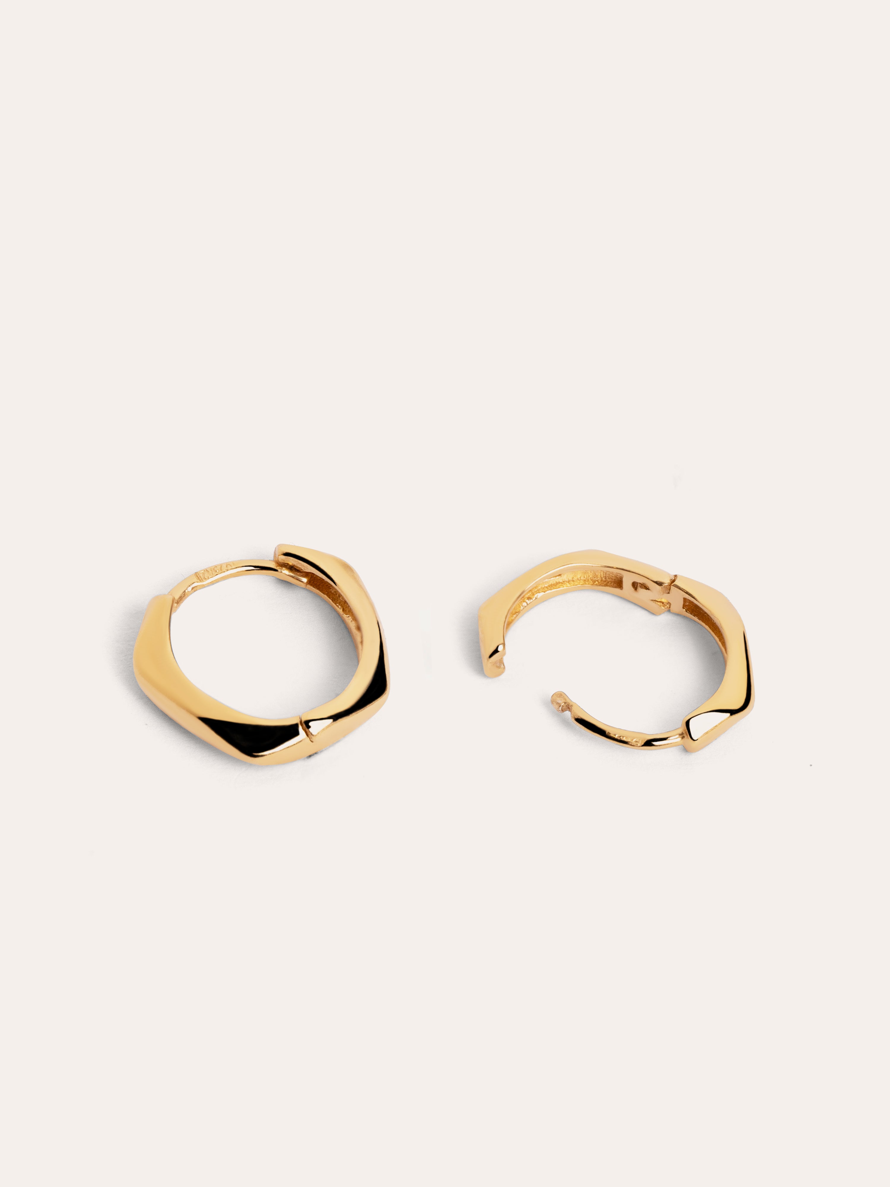 Ribbon Gold Hoop Earrings