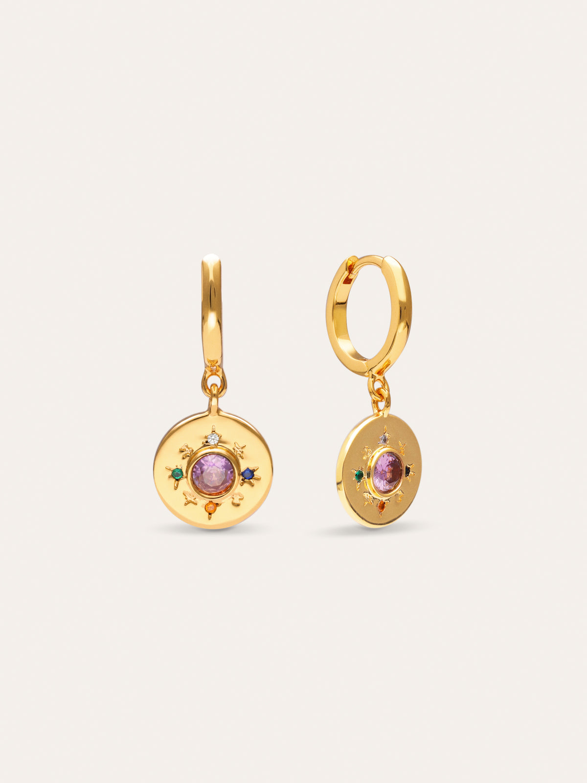 Pendientes Rosetón Baño Oro