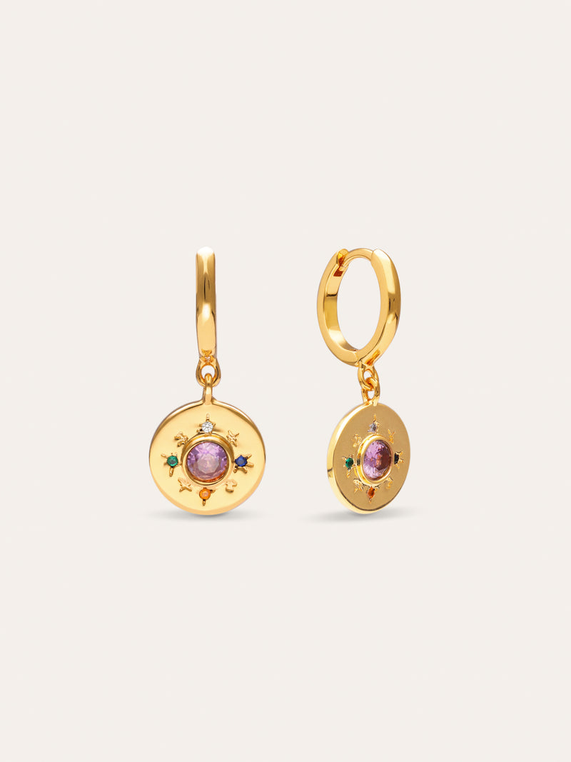 Pendientes Rosetón Baño Oro